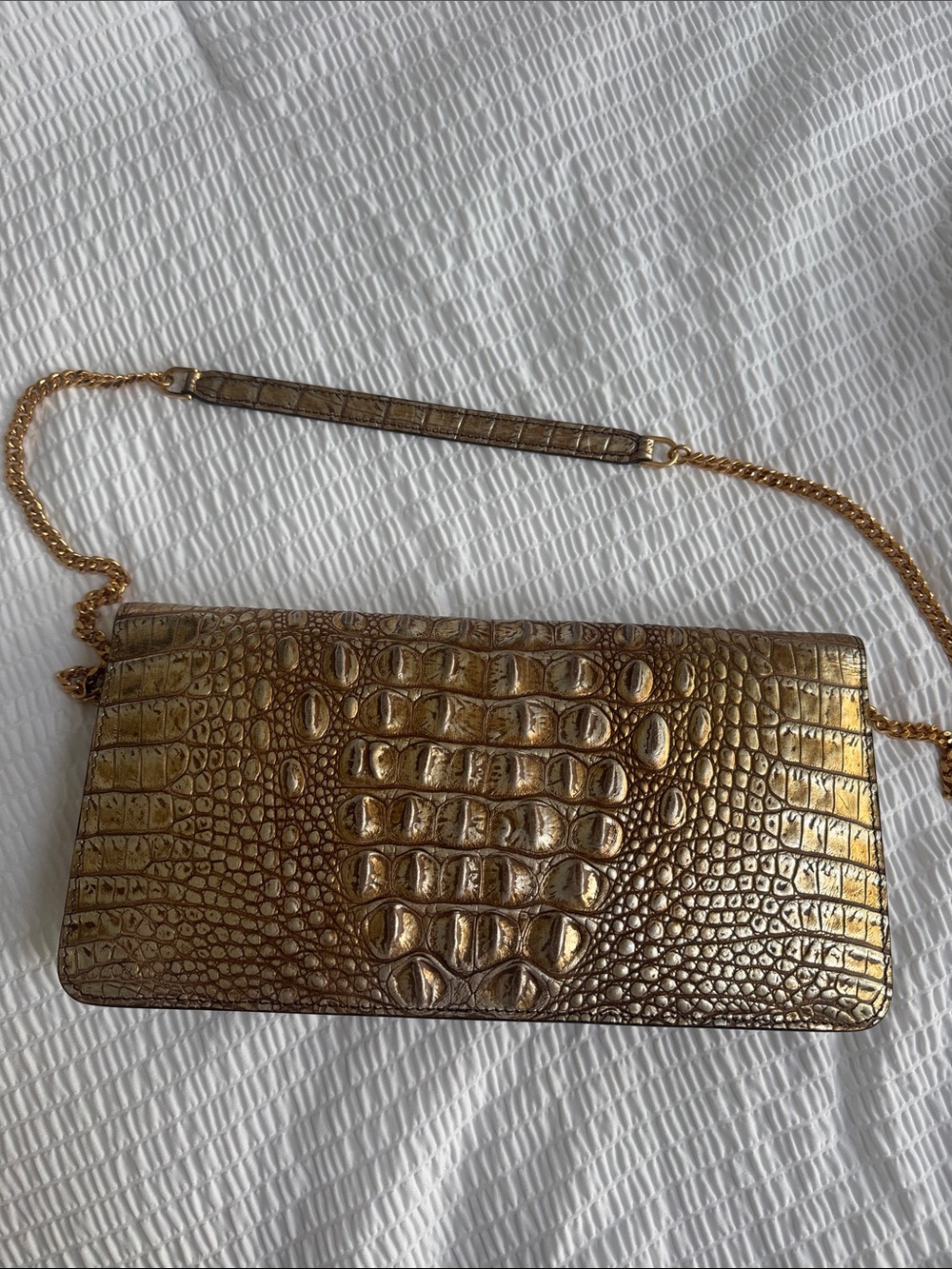 Tom Ford Crocodile embossed shoulder bag gold - Picture 7 of 9